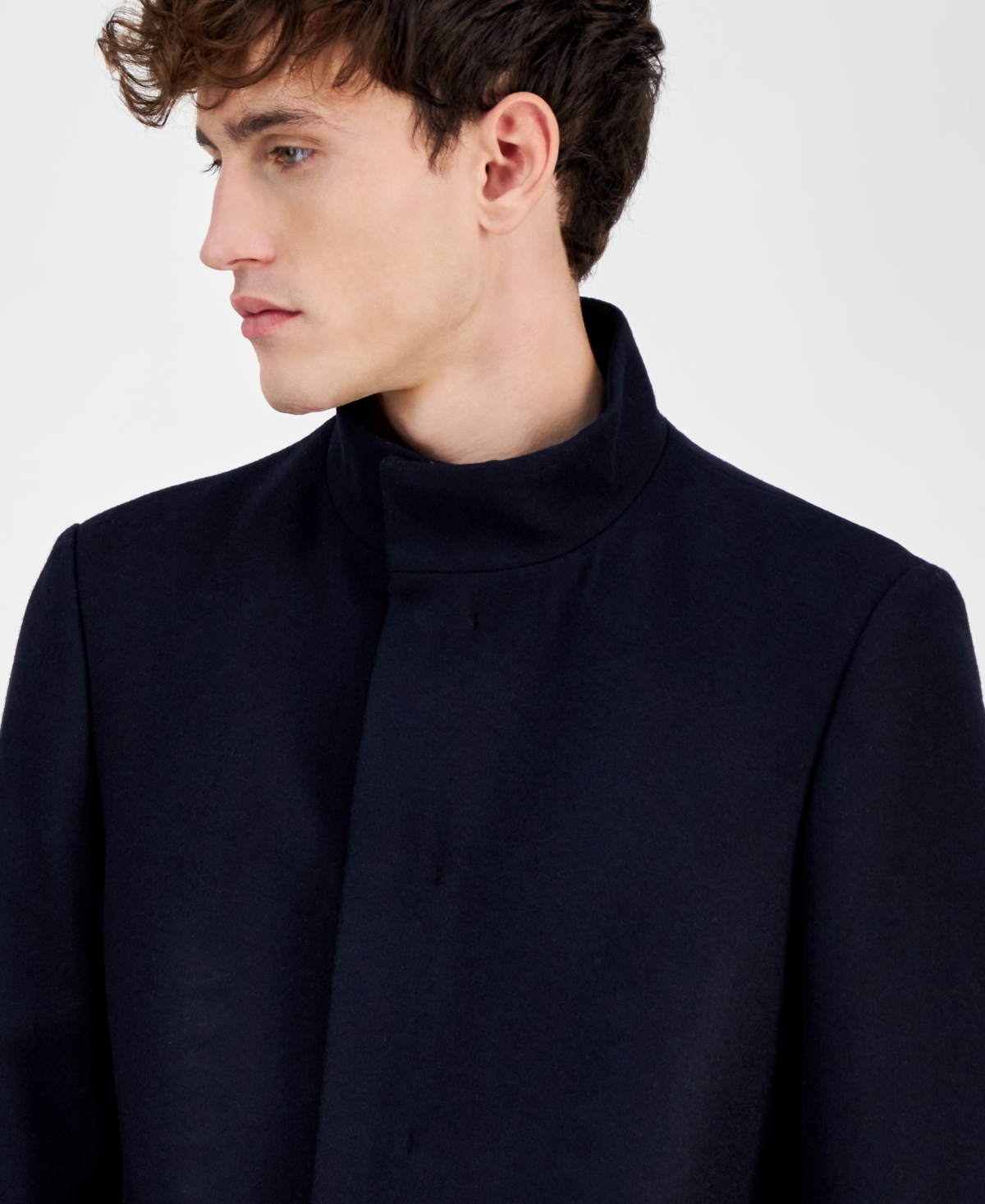 Calvin Klein Men's Mayden Slim-fit Wool Blend Overcoat In Dark Navy