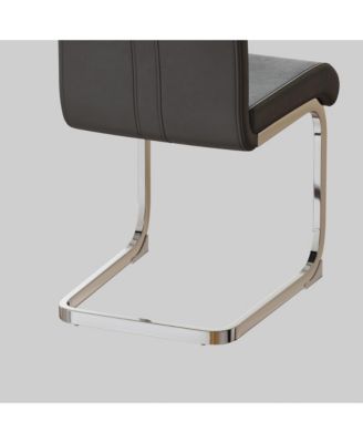 Set of 4 Faux Leather High Back Upholstered  Dining Chairs