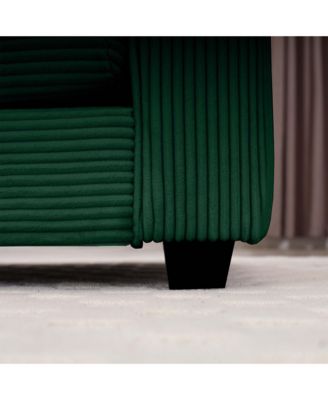Modern Fabric Living Room Sofa 2-Piece Set, One 2-Seater Sofas, One 3-Seater Sofas Sofa with 8 Cushion Upholstery Large Deep Seat Recliner, Green Corduroy Fabric