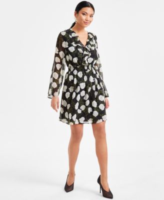 I.N.C. International Concepts - Women's Ruffled Floral Smocked-Waist Dress