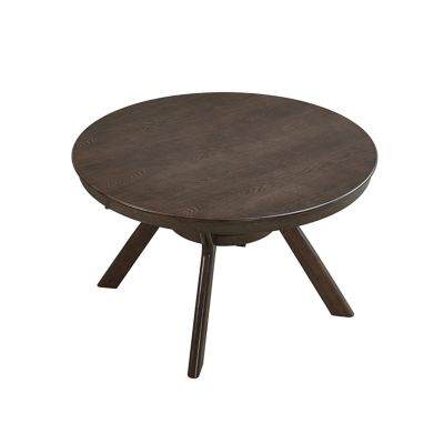 Dark Brown Mid-Century Round Dining Set (50chars)