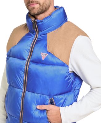 Men's Fabric Block Puffer Vest