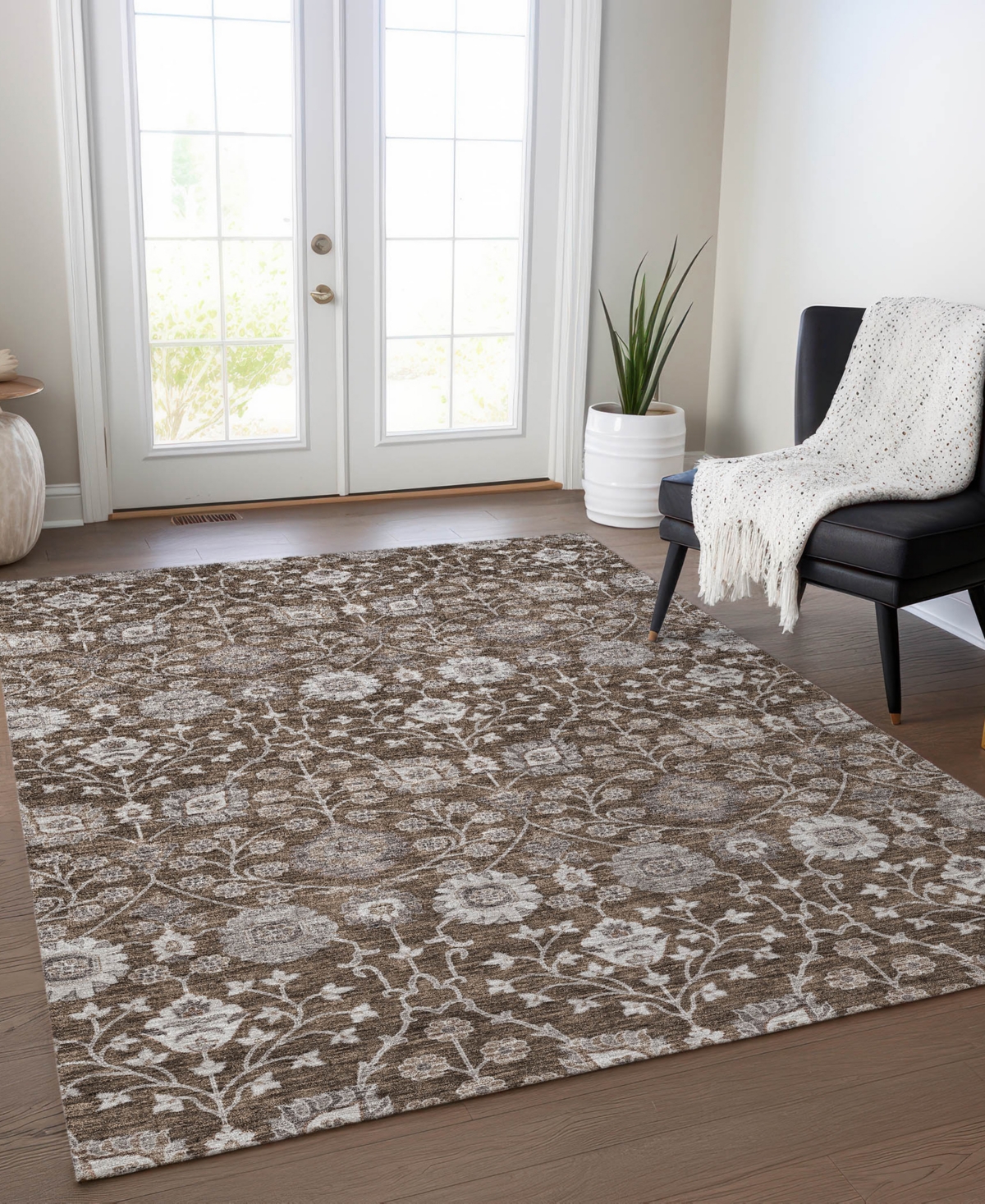 Addison Chantille Machine Washable Acn1155 3'x5' Area Rug In Chocolate