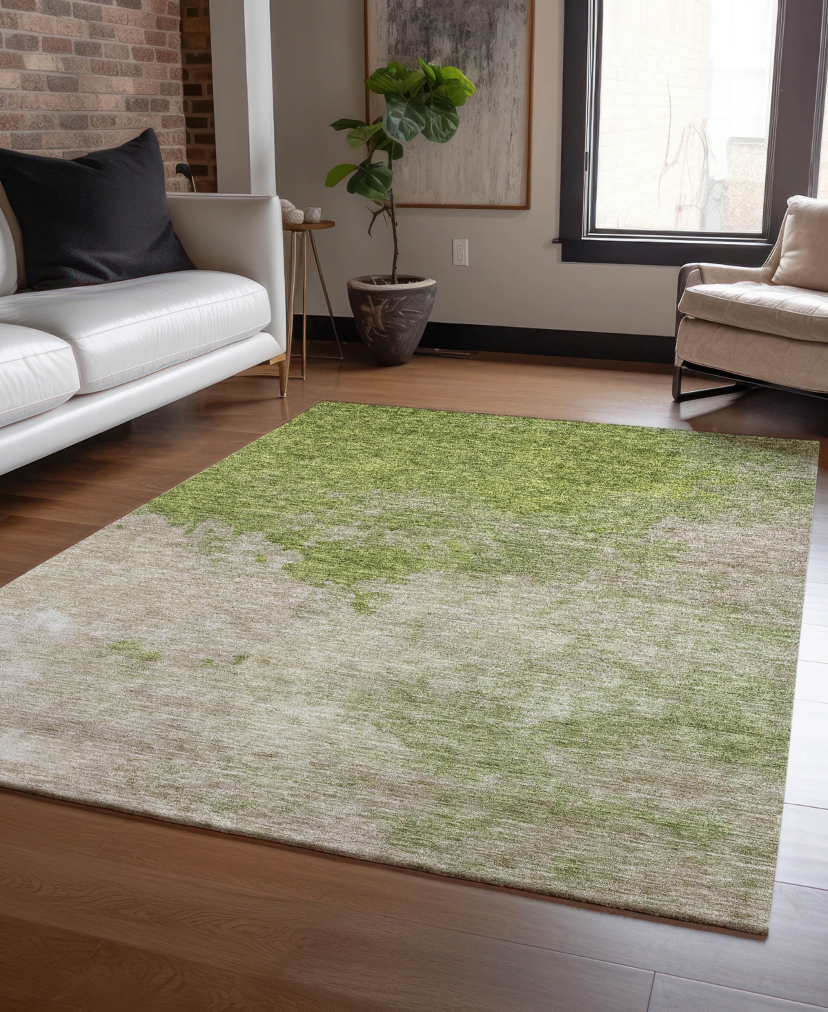 Addison Chantille Machine Washable Acn1138 5'x7'6" Area Rug In Olive