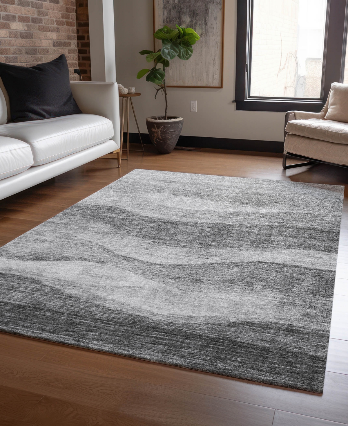 Addison Chantille Machine Washable Acn1141 5'x7'6" Area Rug In Gray