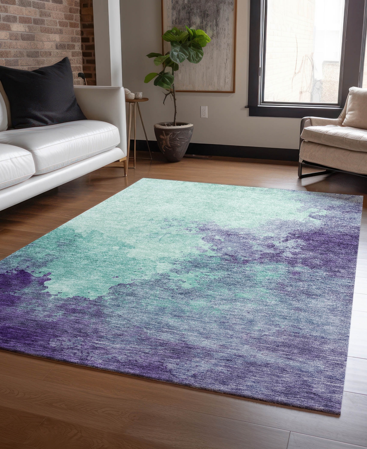 Addison Chantille Machine Washable Acn1138 8'x10' Area Rug In Mint