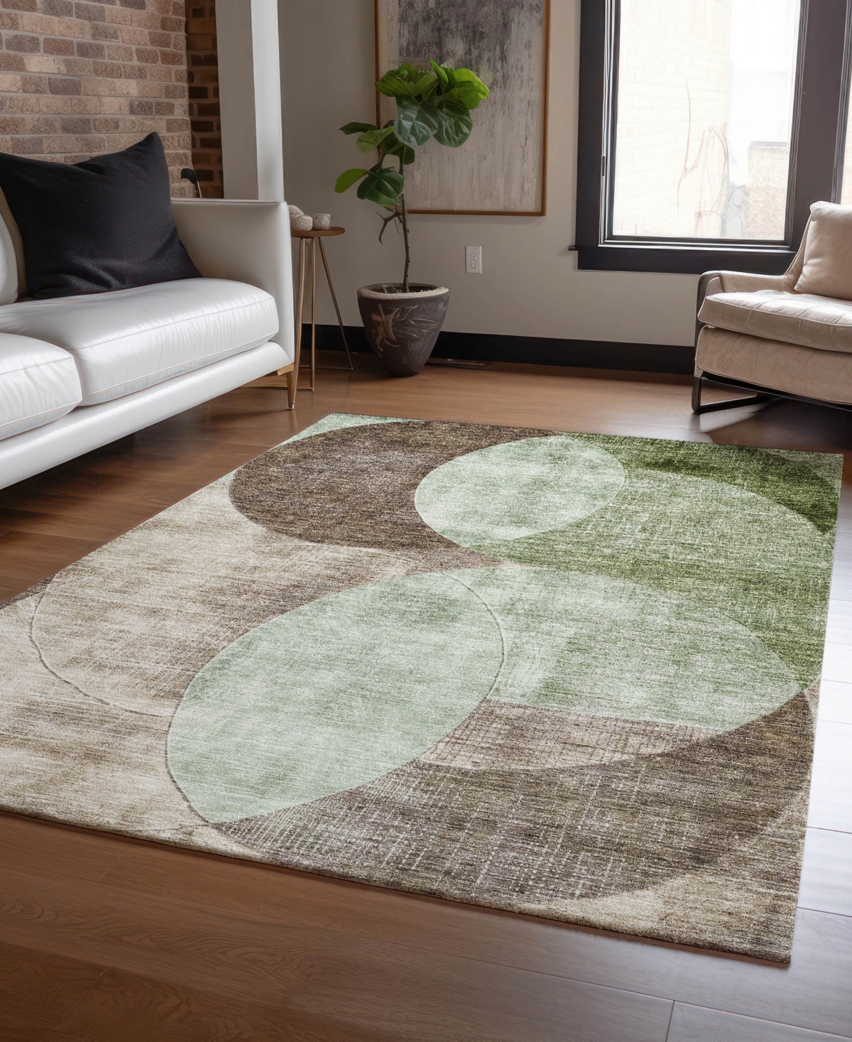 Addison Chantille Machine Washable Acn1140 9'x12' Area Rug In Grass