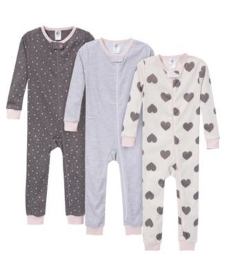Baby Girls' Snug Fit Footless, 3-Pack