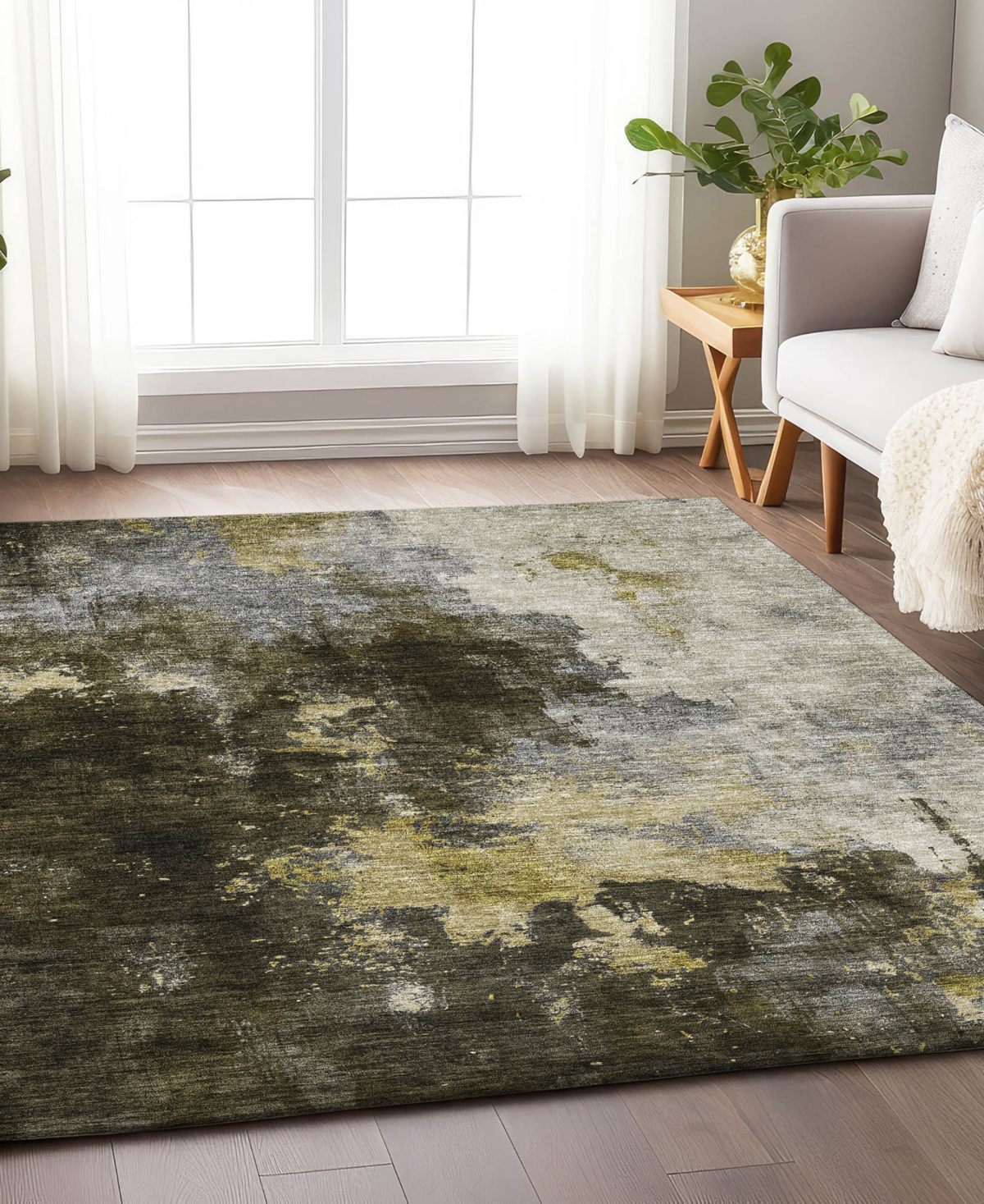 Addison Chantille Mahine Washable Acn1072 3'x5' Area Rug In Brown