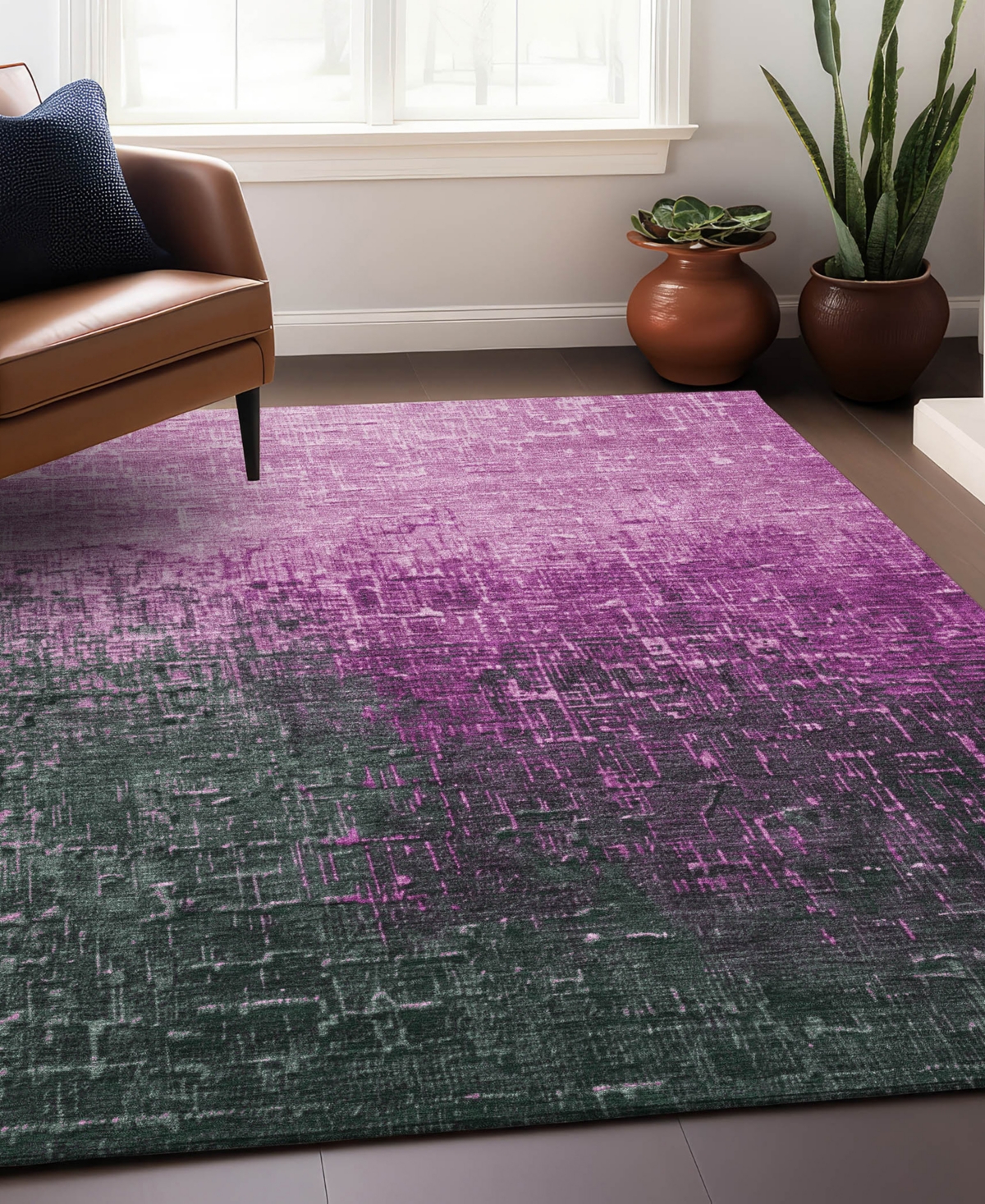 Addison Chantille Mahine Washable Acn1066 8'x10' Area Rug In Rose