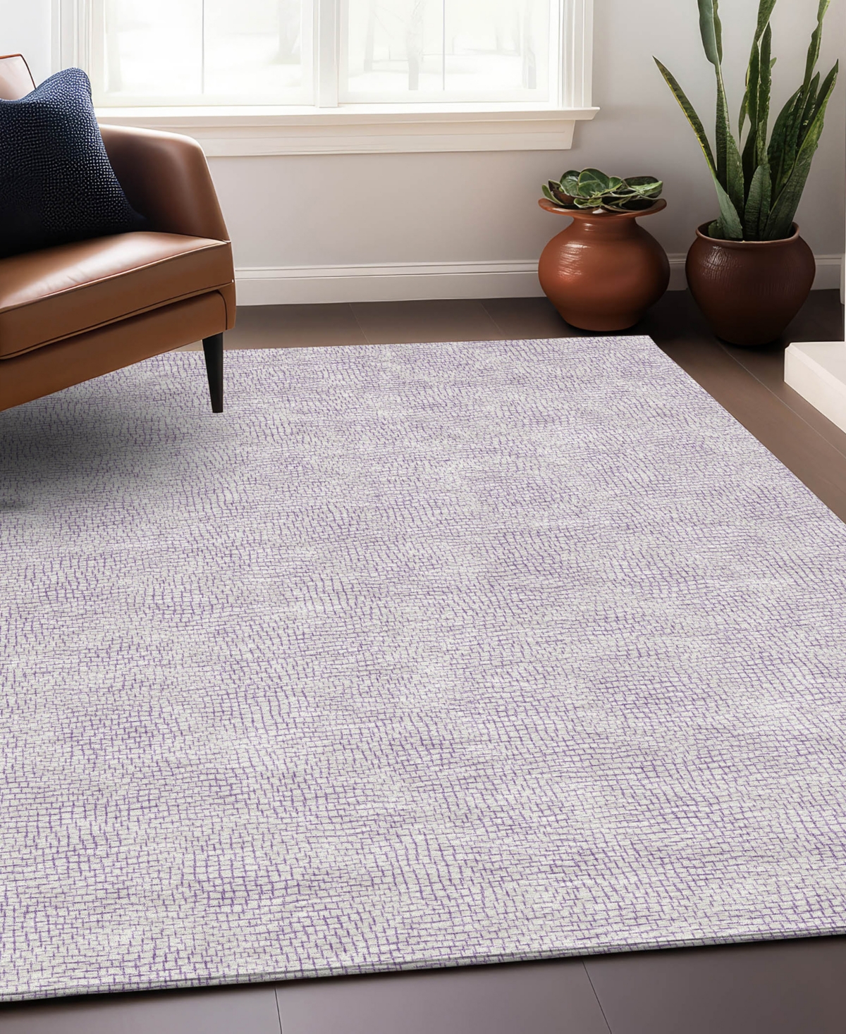Addison Chantille Mahine Washable Acn1058 5'x7'6" Area Rug In Lavender