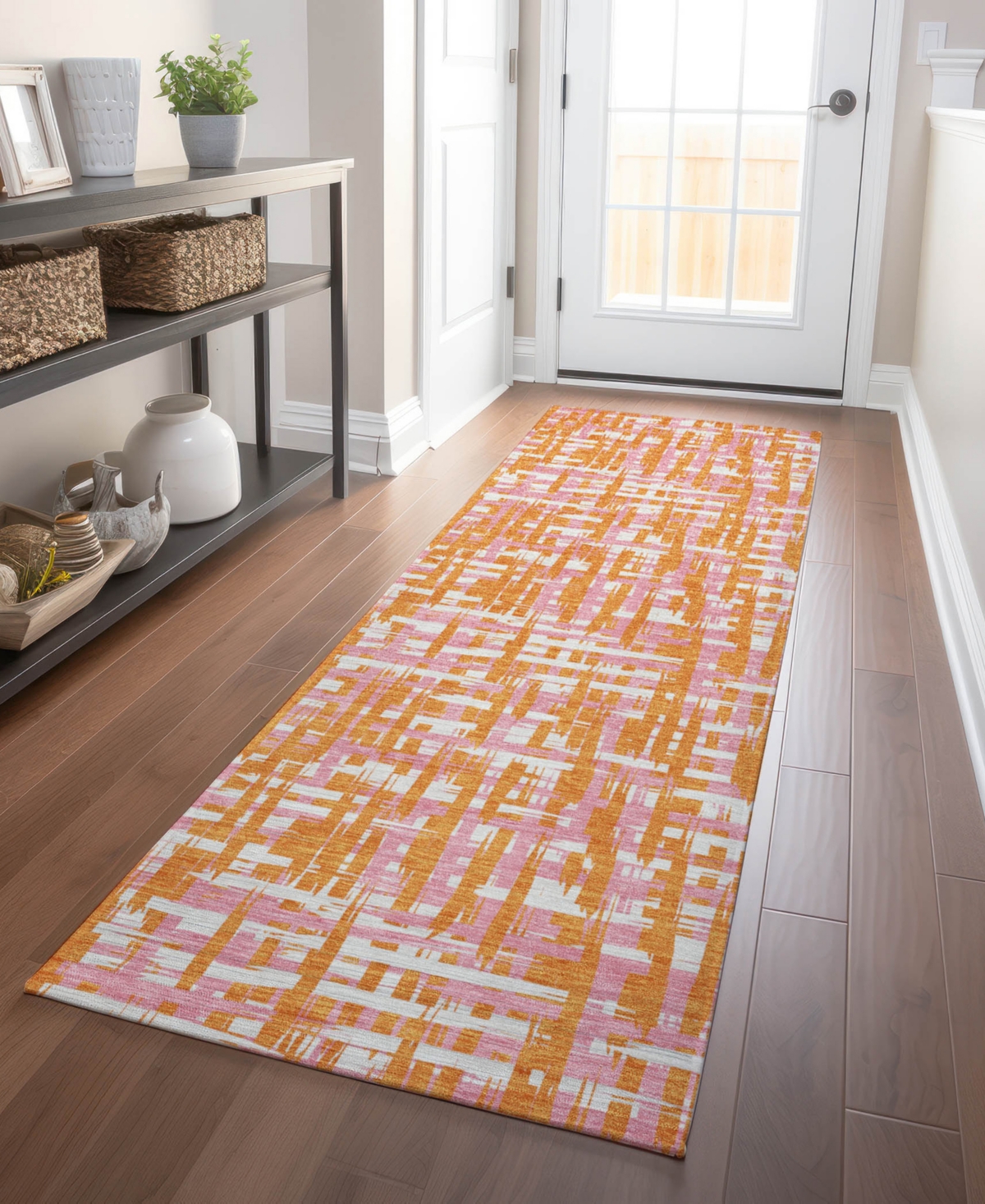 Addison Chantille Mahine Washable Acn1060 2'3"x7'6" Runner Area Rug In Orange