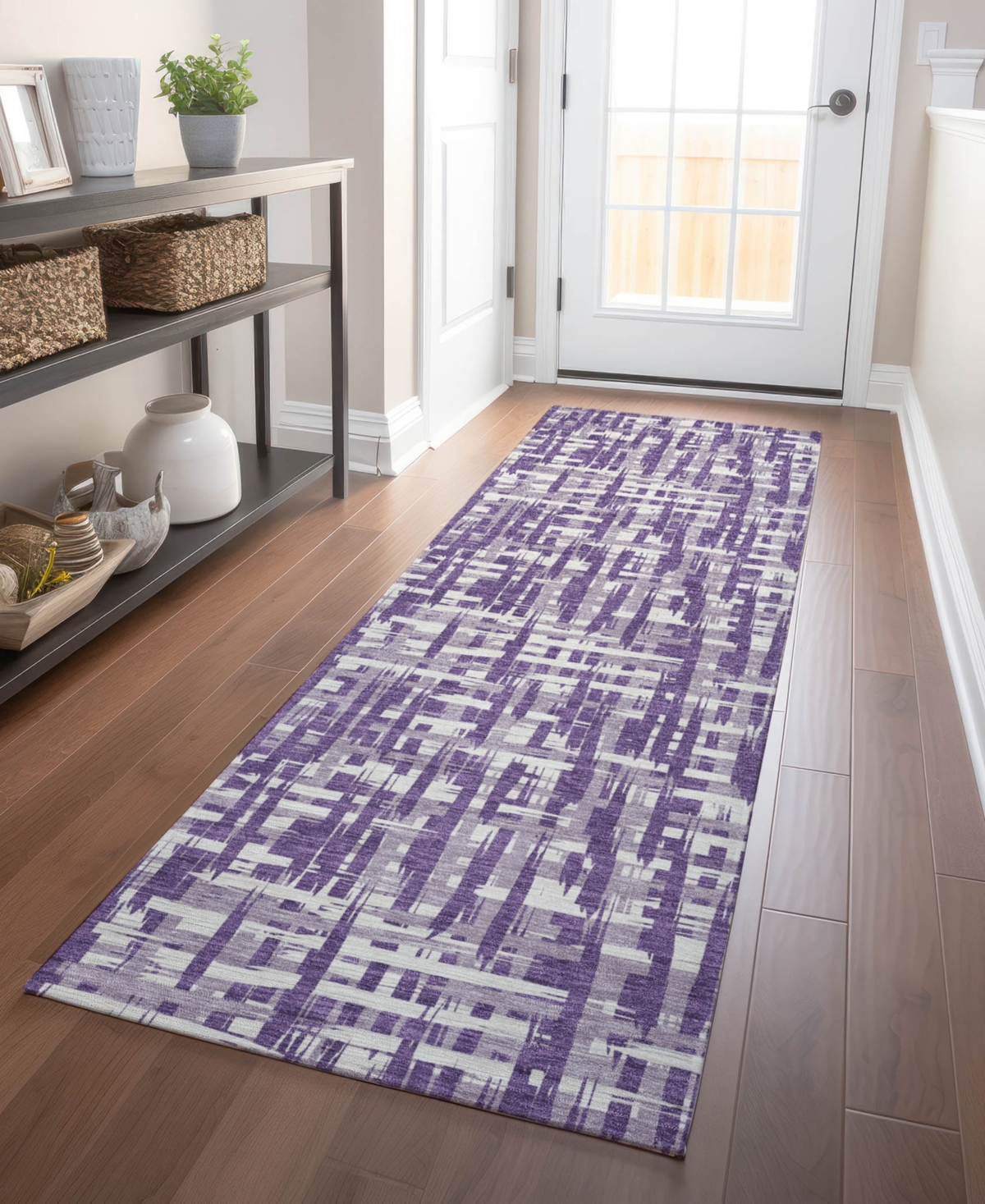 Addison Chantille Mahine Washable Acn1059 2'3"x7'6" Runner Area Rug In Purple