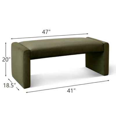 47" Velvet Benches Look, Velvet Waterfall Upholstered Bench