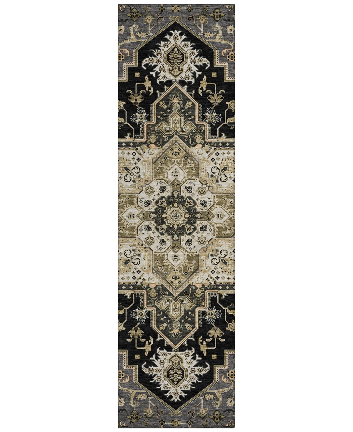 Addison Chantille Mahine Washable Acn1036 2'3"x7'6" Runner Area Rug In Black