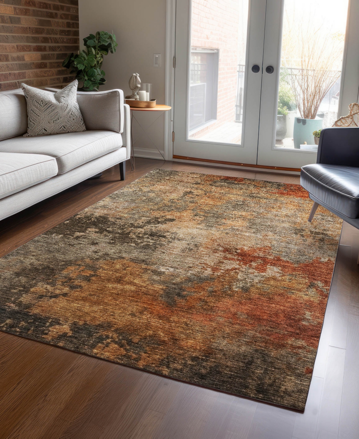 Addison Chantille Machine Washable Acn1216 9'x12' Area Rug In Khaki