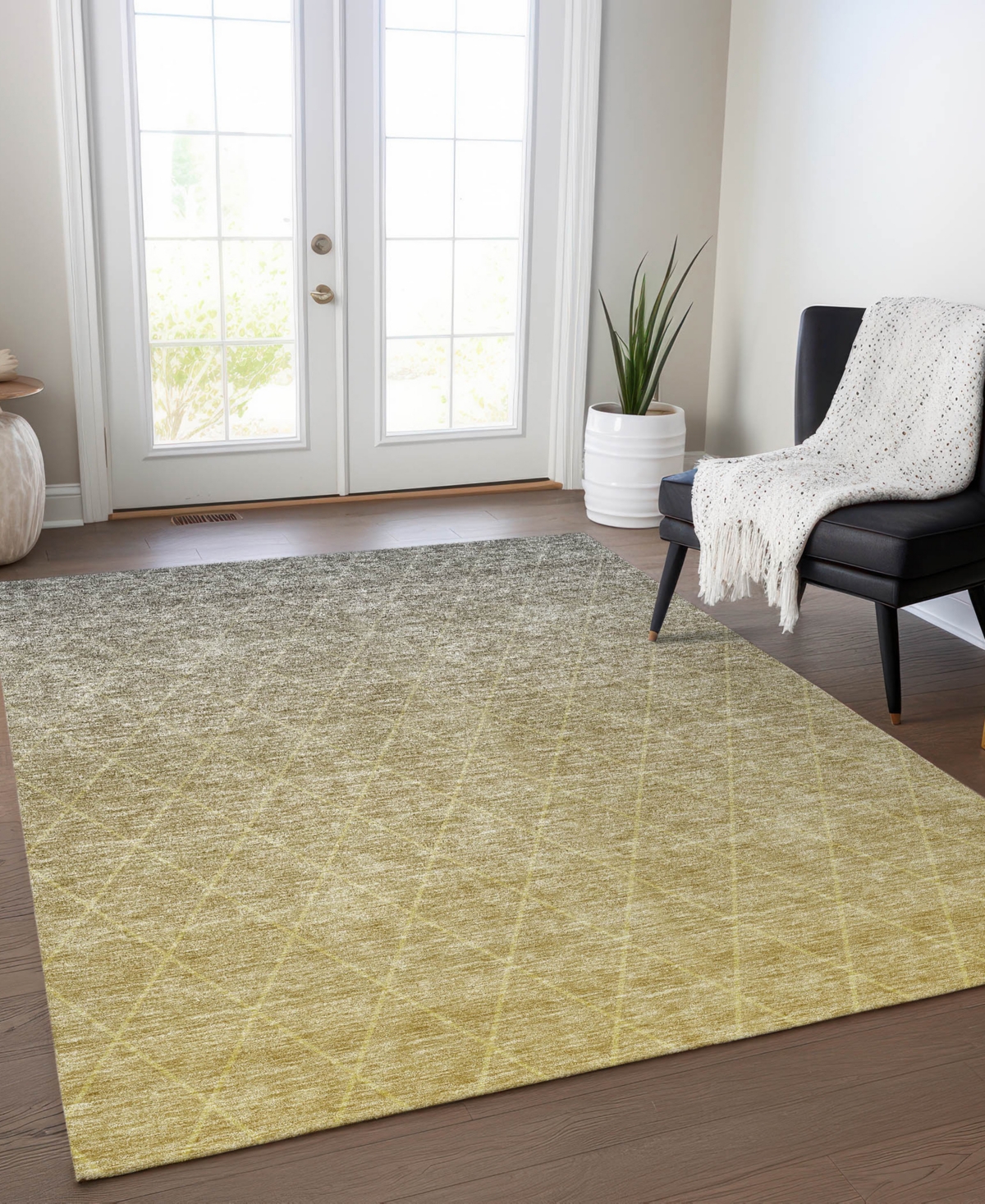Addison Chantille Machine Washable Acn1175 8'x10' Area Rug In Gold
