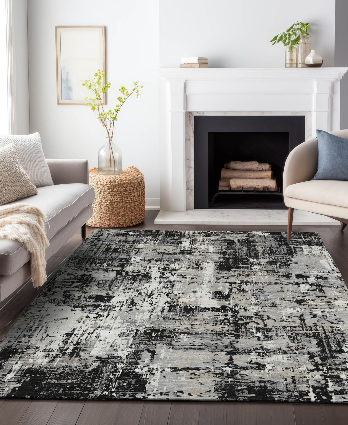 Addison Chantille Machine Washable Acn1008 8'x10' Area Rug In Black