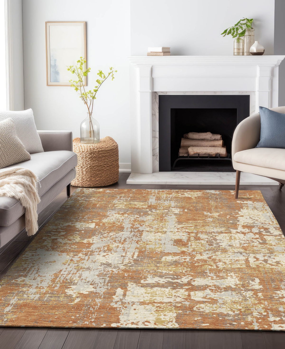 Addison Chantille Machine Washable Acn1008 8'x10' Area Rug In Copper