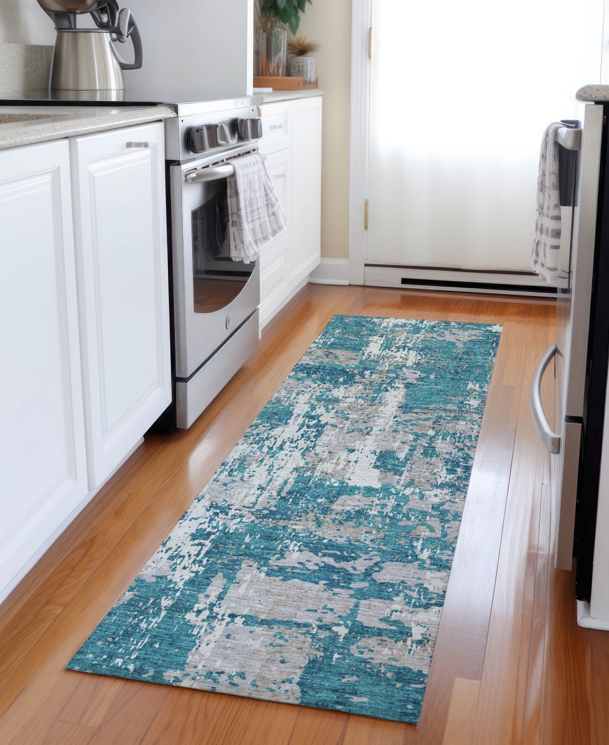 Addison Chantille Machine Washable Acn1008 2'3"x7'6" Runner Area Rug In Teal
