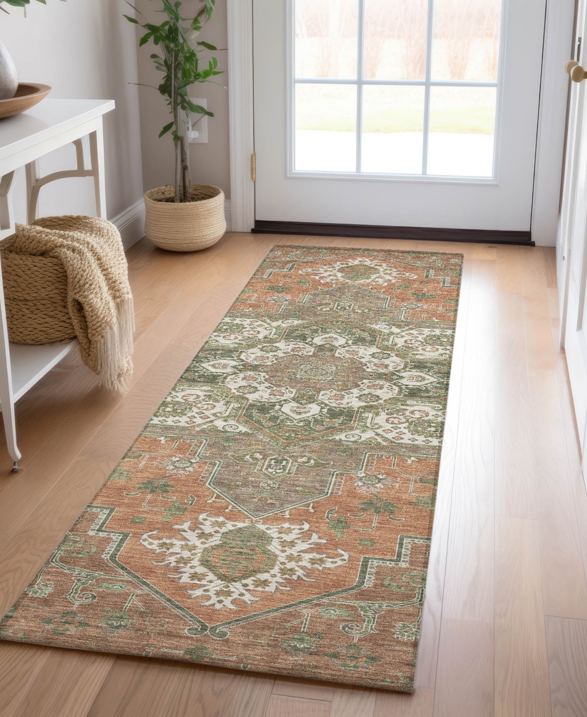 Addison Chantille Mahine Washable Acn1036 2'3"x7'6" Runner Area Rug In Rust