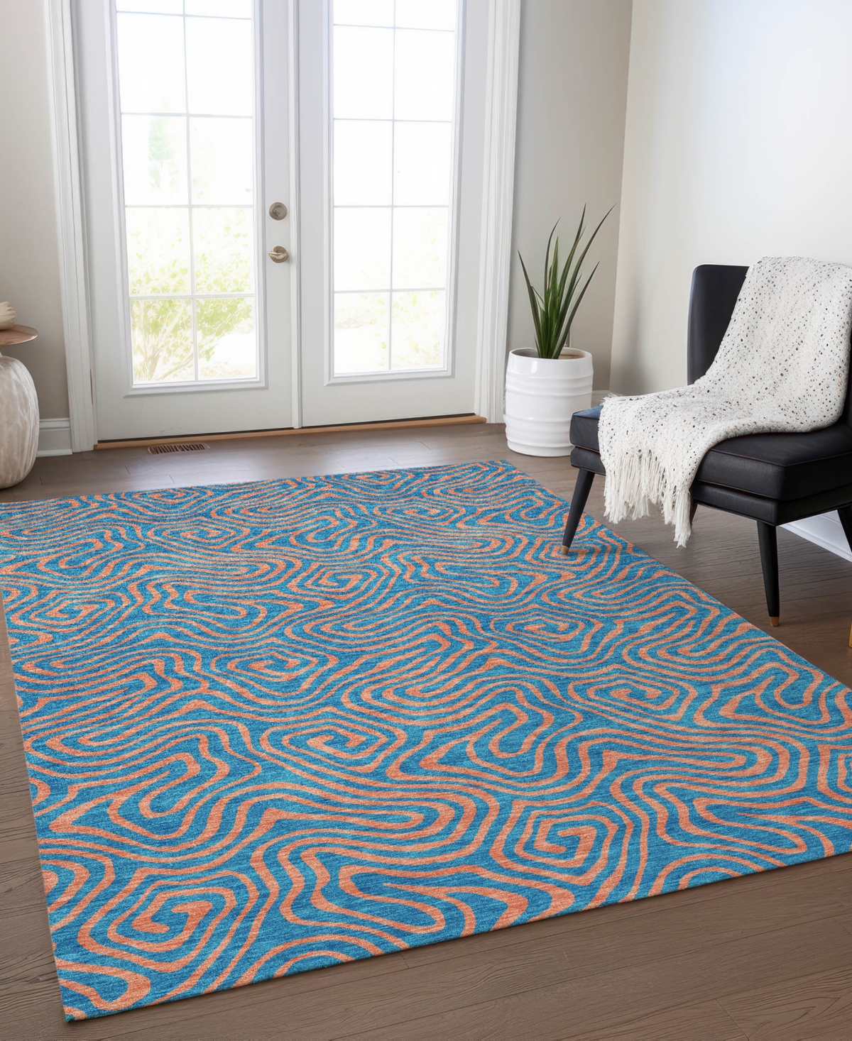 Addison Chantille Mahine Washable Acn1031 5'x7'6" Area Rug In Teal