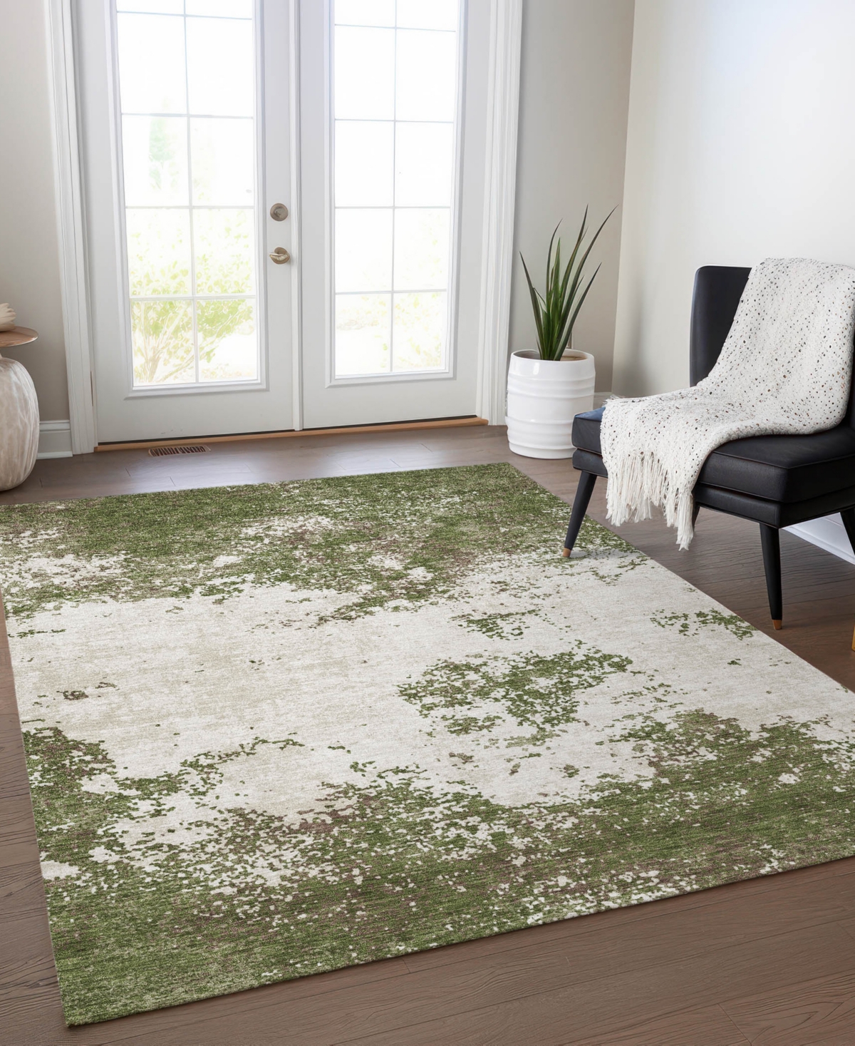 Addison Chantille Mahine Washable Acn1027 5'x7'6" Area Rug In Olive