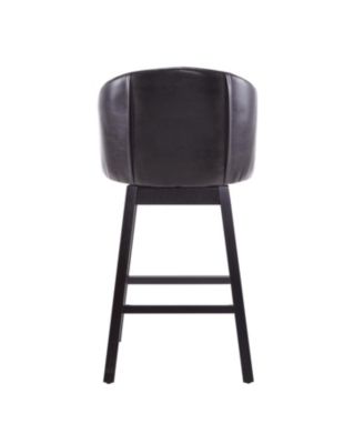 Set of 2 Swivel Counter Stools, Upholstered, Dark Brown