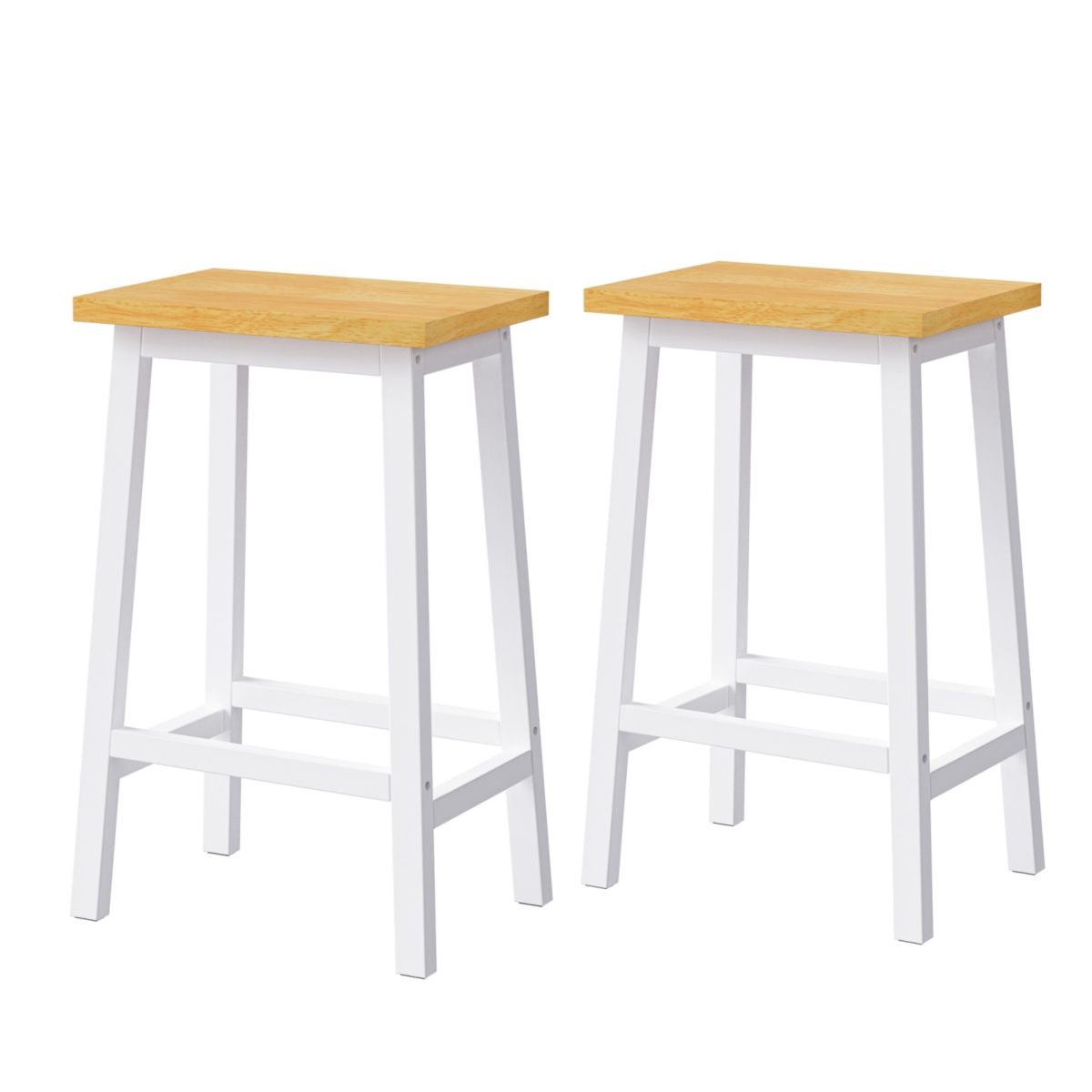 Streamdale Furniture Solid Wood Bar Stools, 25.6" Tall, Set of 2, Farmhouse Style