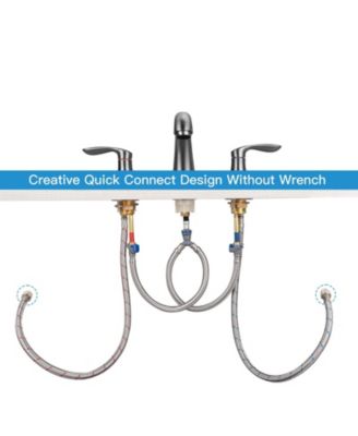 Bathroom Sink Faucet, Faucet for Bathroom Sink, Widespread Matte Black Bathroom Faucet 3 Hole