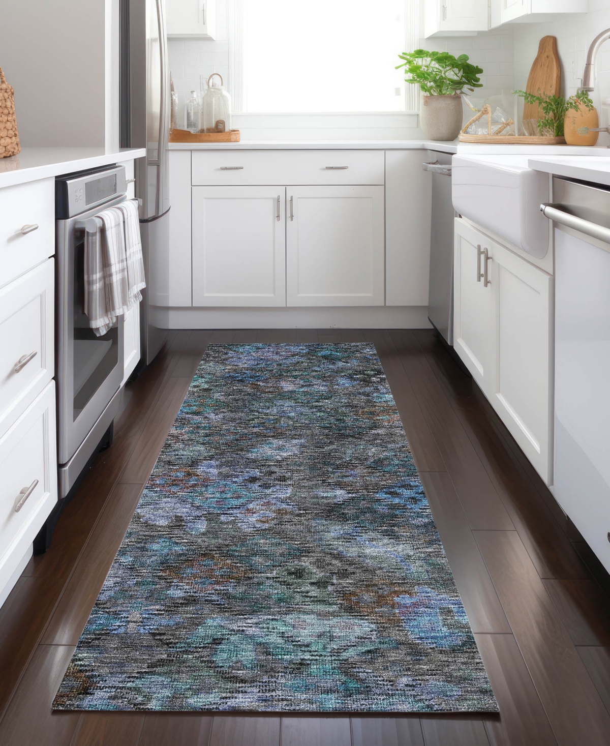 Addison Chantille Machine Washable Acn1109 2'3''x7'6'' Runner Area Rug In Teal