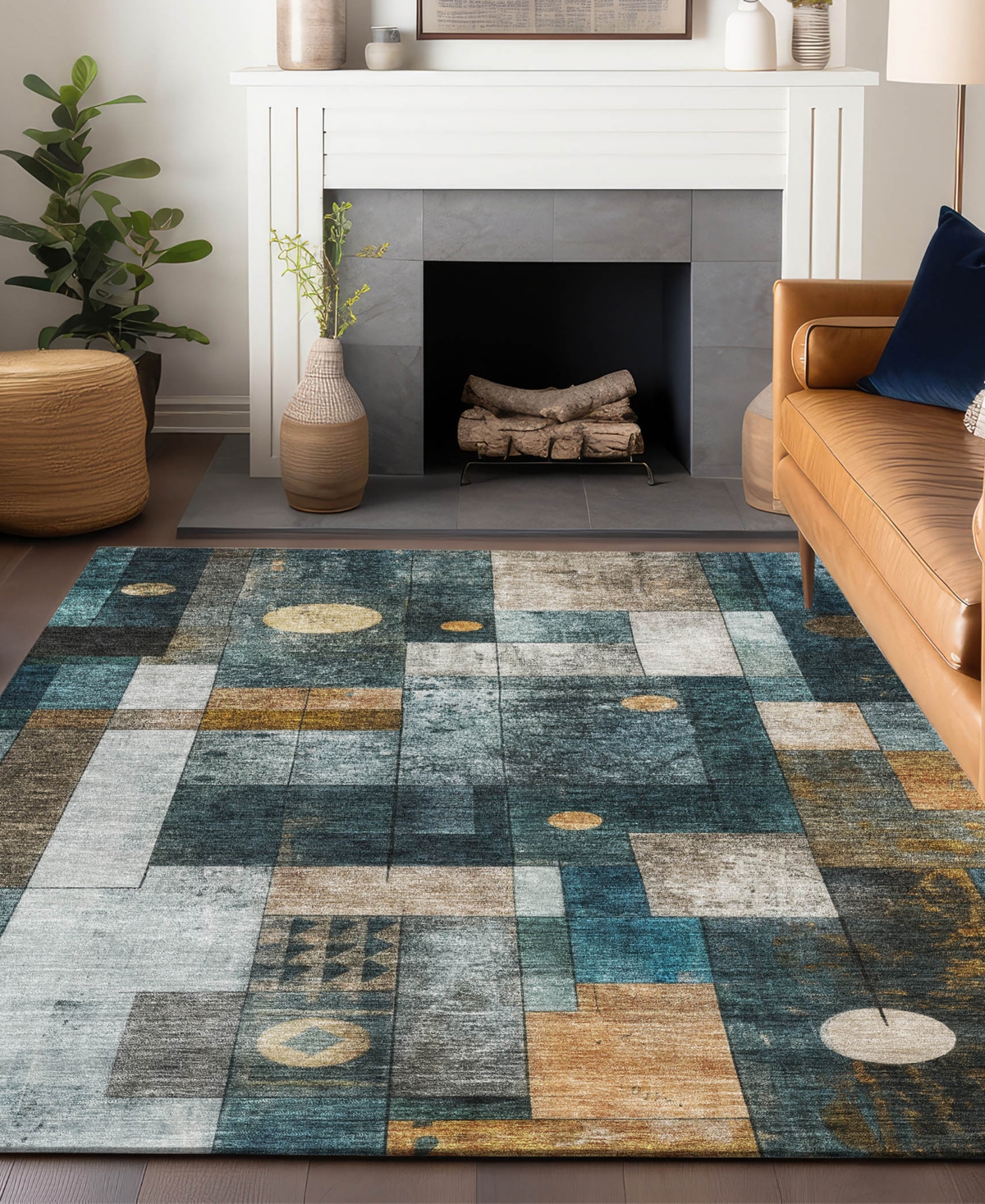 Addison Chantille Machine Washable Acn1123 5'x7'6" Area Rug In Teal