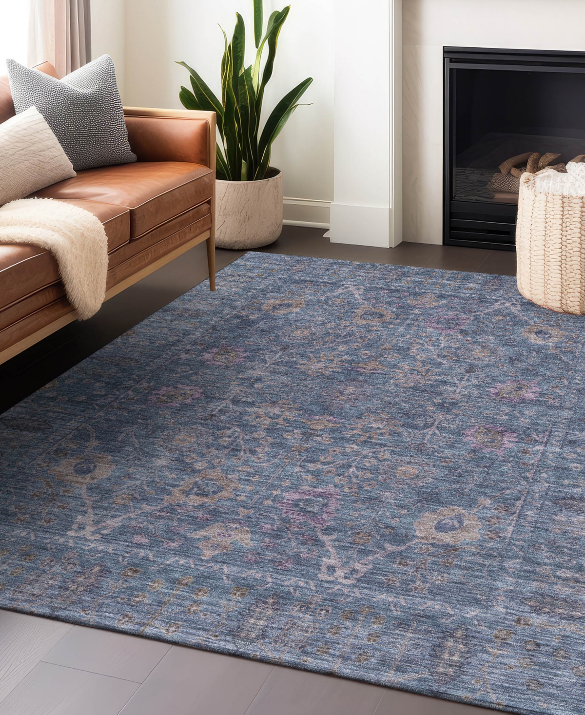 Addison Chantille Machine Washable Acn1106 5'x7'6" Area Rug In Blue