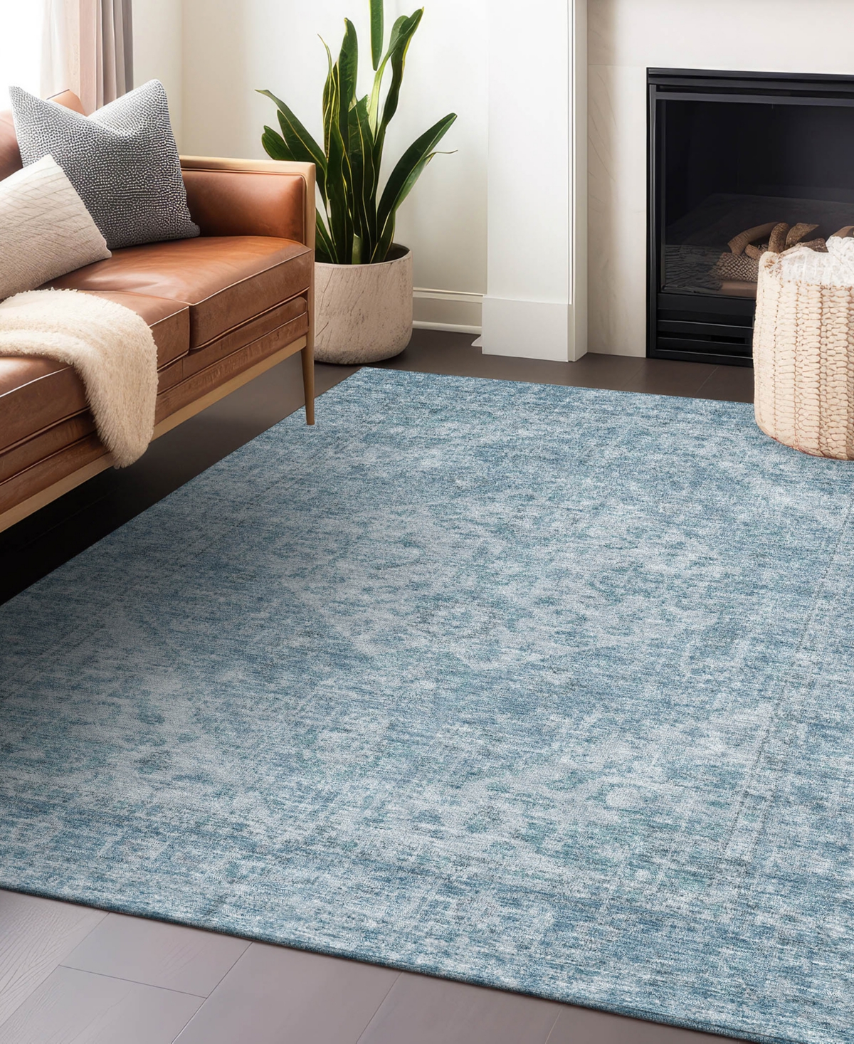 Addison Chantille Machine Washable Acn1104 5'x7'6" Area Rug In Mist