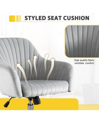 Velvet Accent Chair Modern Home Office Leisure Chair with Adjustable Height and Casters