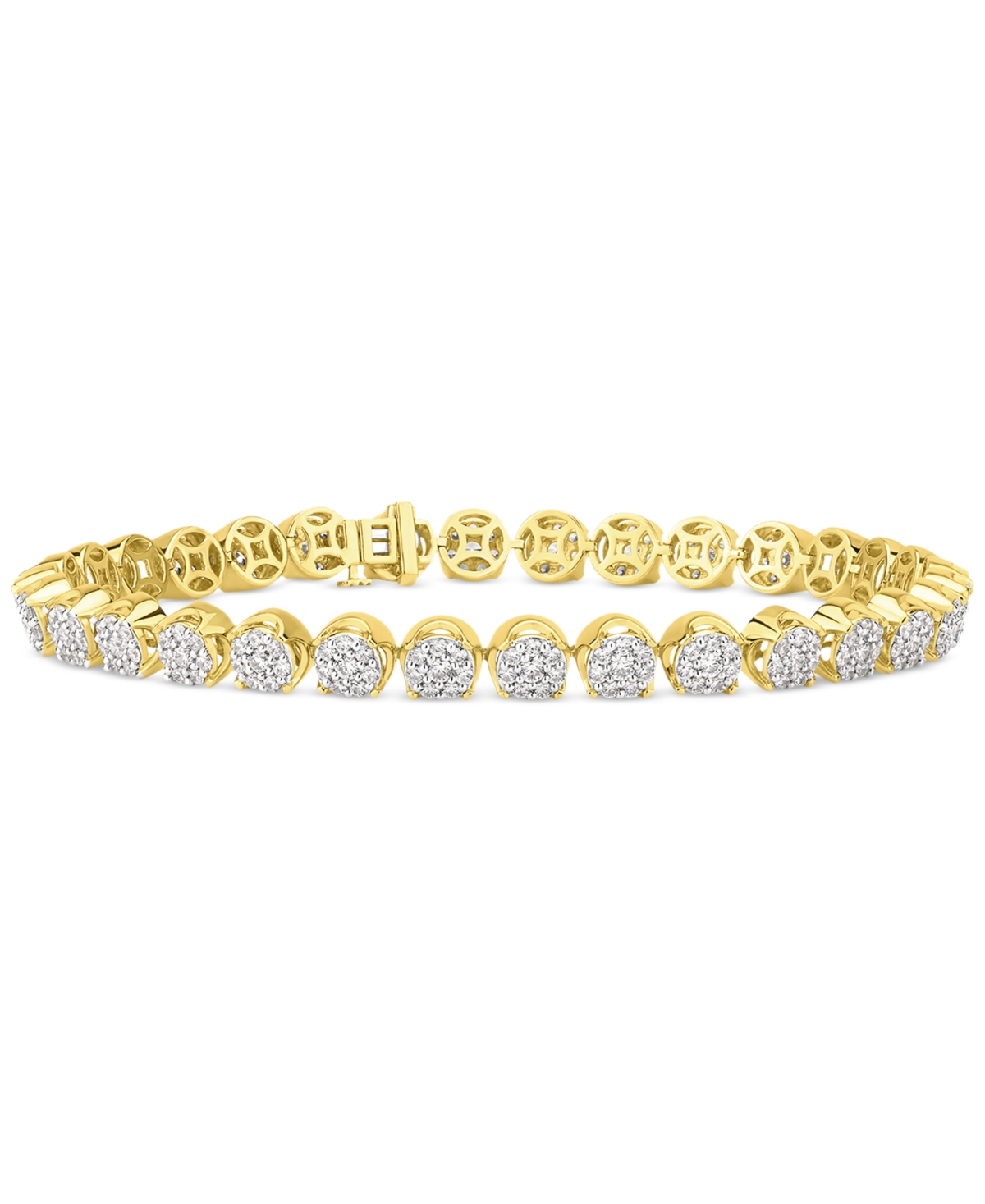 Macy's Men's Diamond Flex Bracelet (5-1/2 Ct. T.w.) In 10k Yellow Gold In Gold