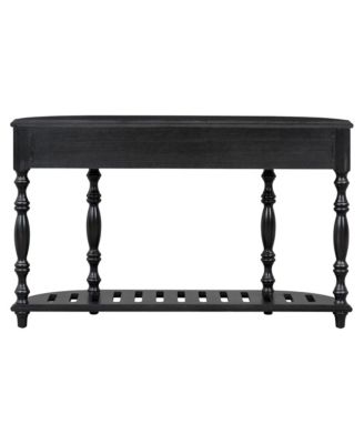  52" Modern Curved Console Table w/ Drawers & Shelf