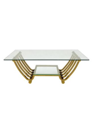 Streamdale Modern Stainless Steel Coffee Table with Storage