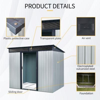 Streamdale Lockable Metal Outdoor Storage, 8ft x 6ft