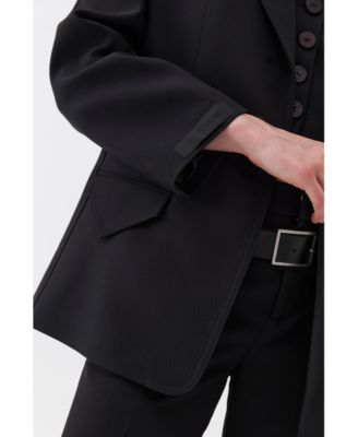 Women's Padded Shoulder Blazer Jacket