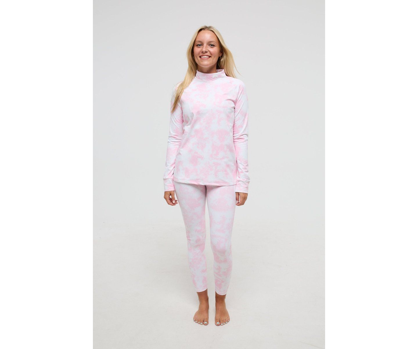 Женский топ OOSC Baselayer - Pink Signature Collection, цвет: Розовый / Белый — фото 3