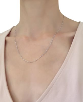 14k White Gold Necklace (1-1/6mm), Adjustable 16-20" Singapore Chain