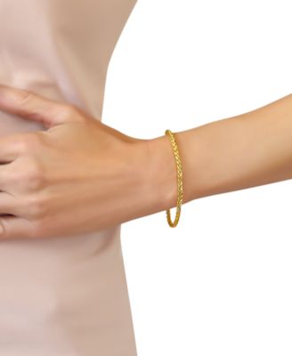 Polished Rounded Box Link Chain Bracelet in 14k Gold