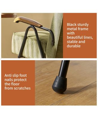 Modern Fabric Armchair with Metal Legs