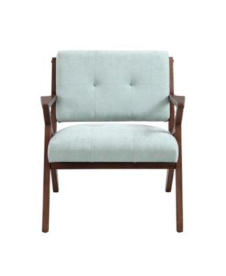 Mid-Century Accent Chair Plush, Angled, Solid Wood