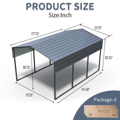 Streamdale Heavy-Duty Metal Carport, 10x15ft