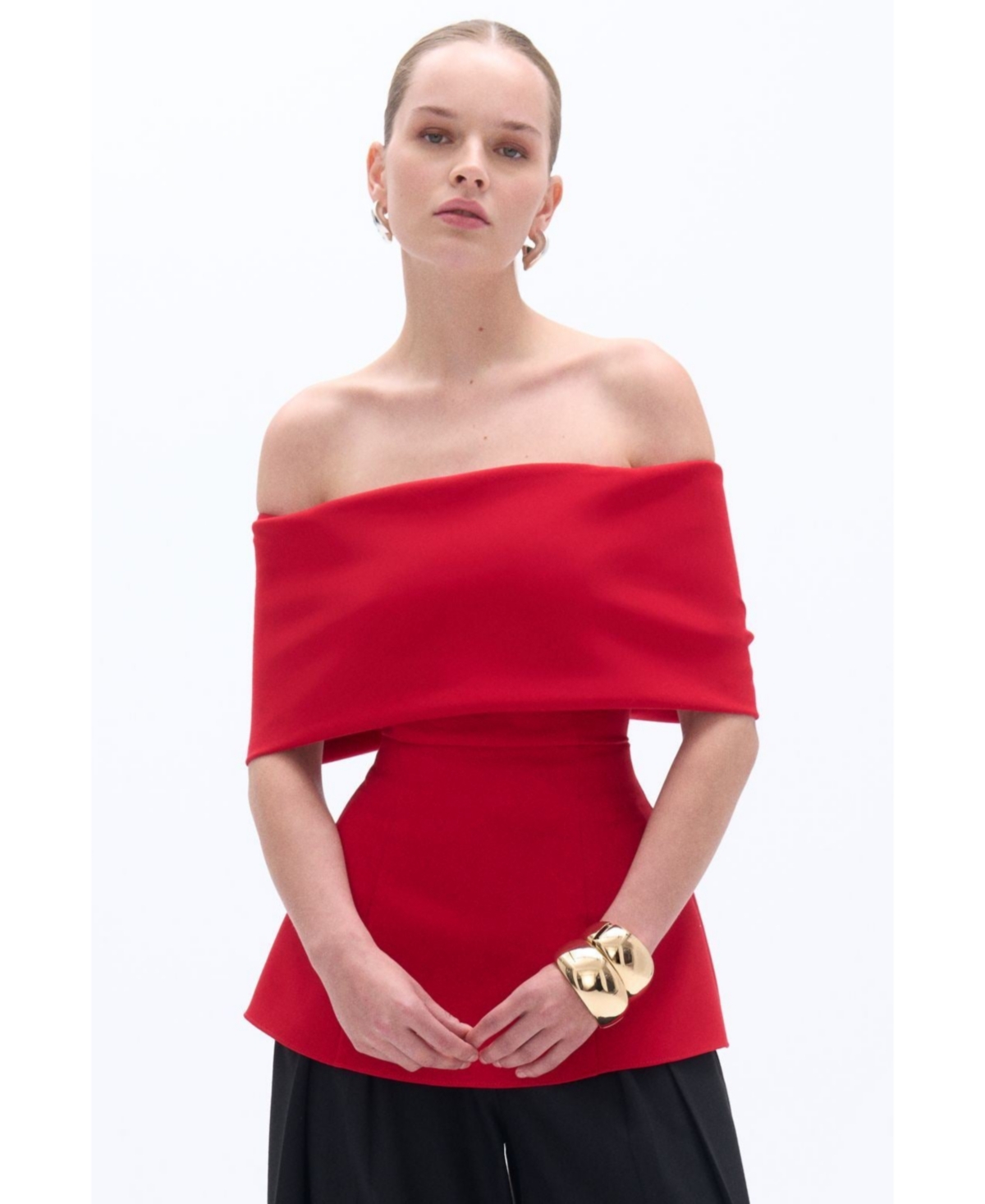 Women's Off The Shoulder Blouse - Red