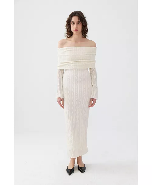 women's off the shoulder layered design dress