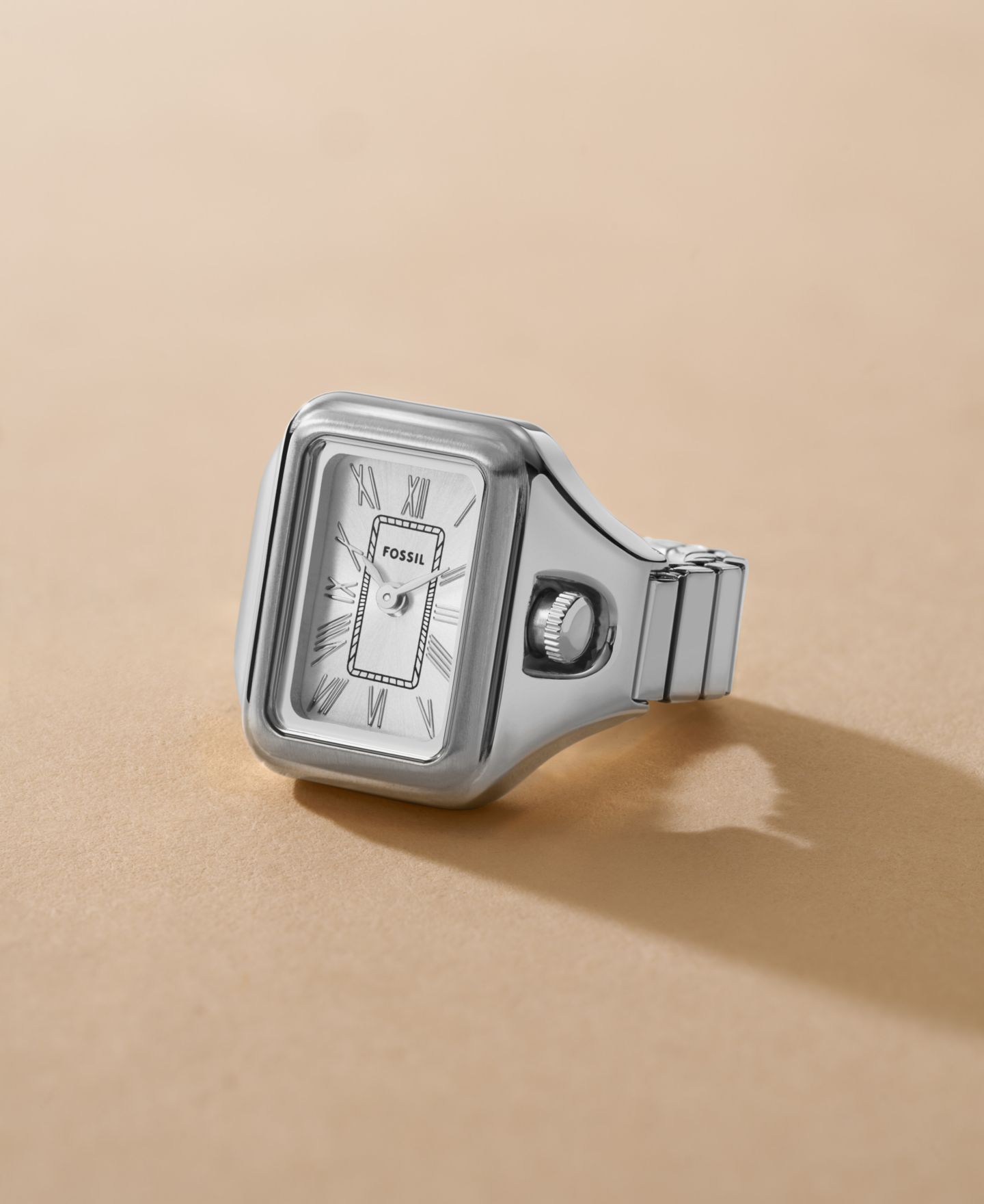 Женские часы Fossil Raquel Two-Hand Silver-Tone Stainless Steel Ring Watch 14mm — фото 2
