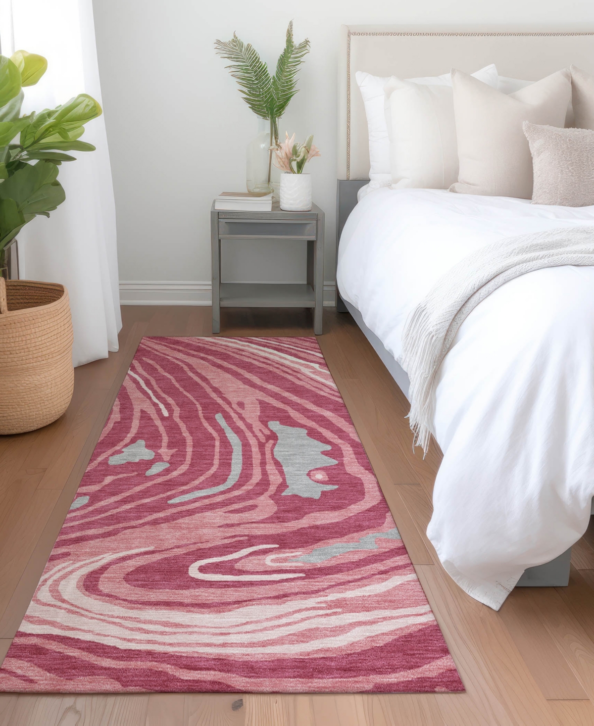 Addison Chantille Mahine Washable Acn1051 2'3"x7'6" Runner Area Rug In Rose